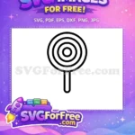 Free black white lollipop Free swirl candy stick Baby Shower Free SVG - Instant Download