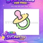 Free Pink Nipple Free Yellow Shield Baby Shower SVG Free SVG - Instant Download