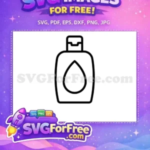 Outline icon of a bottle with a flip-top cap and a large droplet, representing a free liquid product design. This free SVG is ideal for hygiene and beauty themes.