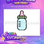 Free Pink Nipple Free Blue Bottle Baby Shower Free SVG - Instant Download