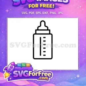 A clean, modern free baby bottle icon with measurement markings, ideal for nursery designs. A versatile, free SVG asset for digital projects.