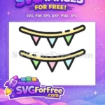 Free Pink Blue Green Bunting Free Yellow String Garland Baby Shower Free SVG - Instant Download