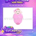 Free Pink Bow Baby Free Cute Swaddled Girl Baby Shower Free SVG - Instant Download