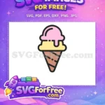 Free Pink Yellow Scoops Free Melting Waffle Cone Baby Shower Free SVG - Instant Download