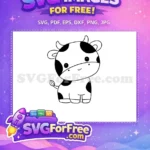 Free Cute Calf Free Spotted Design Baby Shower Free SVG - Instant Download