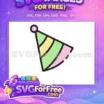 Free Striped Party Hat Free Pastel Colors Baby Shower Free SVG - Instant Download