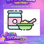 Free Baby Food Jar Free Green Bowl Yellow Food Baby Shower Free SVG - Instant Download