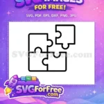 Free Black Outline Puzzle Free Separated Interlocking Pieces Baby Shower Free SVG - Instant Download