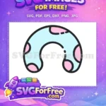 Free Blue Pink U-Shaped Free Baby Nursing Pillow Baby Shower Free SVG - Instant Download