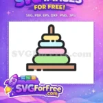 Free Pastel Stacking Rings Free Educational Baby Toy Baby Shower Free SVG - Instant Download