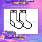Free Baby Socks Free Outline Art Baby Shower Free SVG - Instant Download