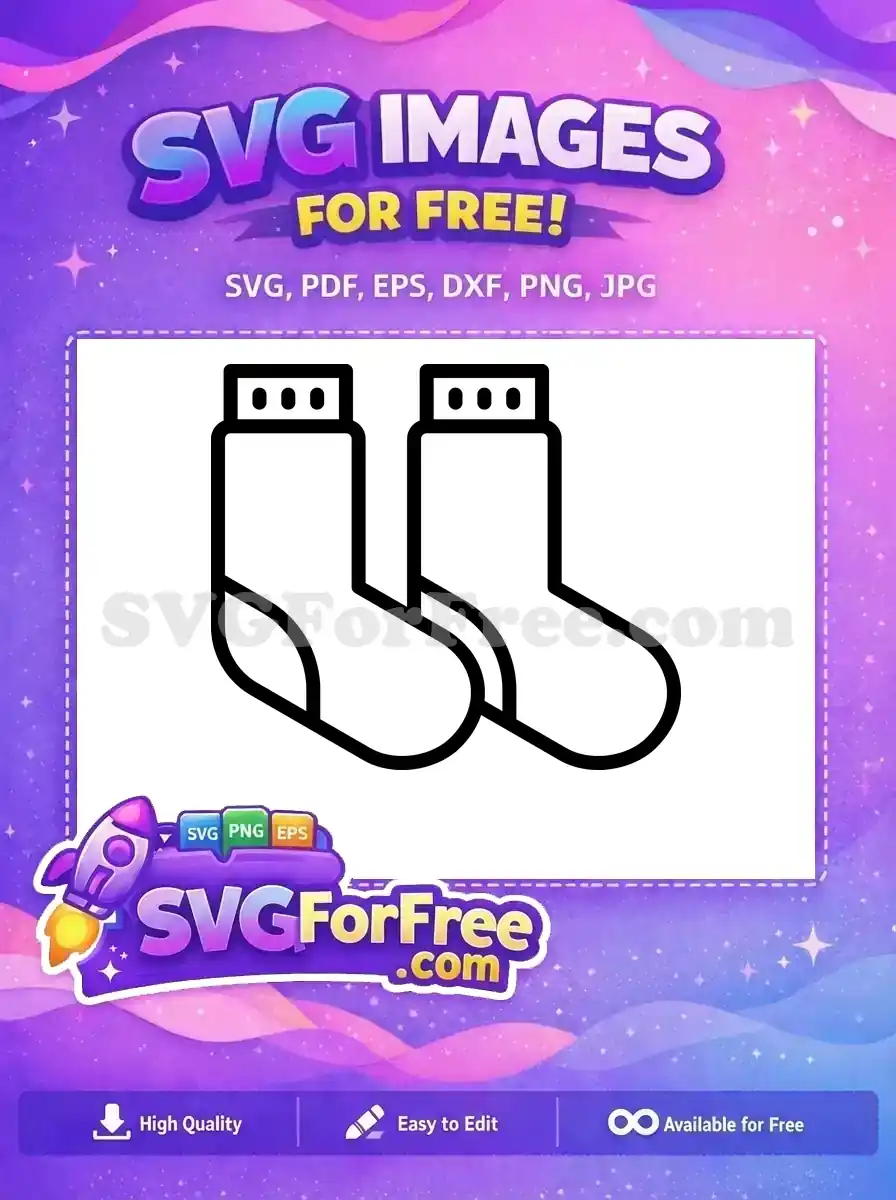 A free outline SVG icon of a pair of socks, perfect for casual wear or laundry related designs. Get this free vector design!
