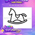 Free Rocking Horse Outline Free Saddle Detail Baby Shower Free SVG - Instant Download