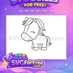 Free Cute Sleeping Free Peaceful Pony Baby Shower Free SVG - Instant Download