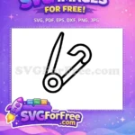 Free Black Safety Pin Free Newborn Diaper Clip Baby Shower Free SVG - Instant Download