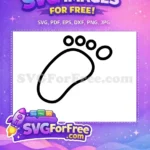 Free Cute Baby Footprint Free Black Outline Design Baby Shower Free SVG - Instant Download