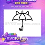 Free Cat Ear Umbrella Free Cute Black Outline Baby Shower Free SVG - Instant Download