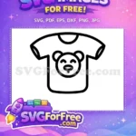 Free Happy Bear Free T-Shirt Outline Baby Shower Free SVG - Instant Download
