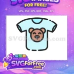 Free Smiling Brown Teddy Bear Free Light Blue Baby Shower Free SVG - Instant Download