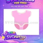 Free Pink Baby Onesie Free Shower Apparel Newborn Gift Free SVG - Instant Download