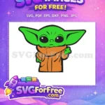Free Green Baby Yoda Free Orange Robe The Mandalorian Free SVG - Instant Download