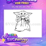 Free Focused Baby Yoda Free Soup Cup Mandalorian Free SVG - Instant Download
