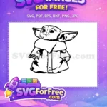 Free Baby Yoda Neutral Expression Free Robed Figure Star Wars Free SVG - Instant Download