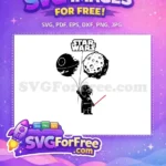 Free Chibi Vader Free Death Star Moon Lightsaber Star Wars Free SVG - Instant Download