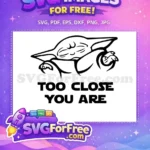 Free Sleeping Baby Yoda Free Peaceful Too Close Mandalorian Free SVG - Instant Download