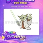 Free Angry Green Master Free Wielding Lightsaber Star Wars Baby Yoda Free SVG - Instant Download