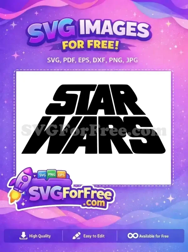 Download this free Star Wars logo SVG, perfect for fans. A high-quality vector graphic for personal crafting projects.