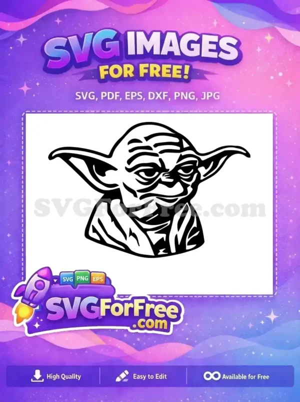Discover this iconic free Yoda SVG design, perfect for Star Wars enthusiasts and DIY craft projects. A powerful symbol.
