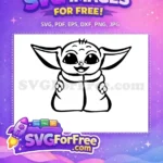 Free Adorable Baby Yoda Free Smiling Grogu Star Wars The Mandalorian Free SVG - Instant Download