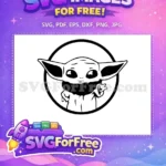Free Cute Sad Expression Free Pointing Finger Robes Baby Yoda Free SVG - Instant Download