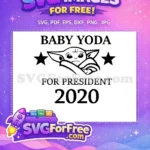 Free Sad Black Outline Free President Baby Yoda Free SVG - Instant Download