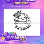 Free Grogu Happy Free Pram On Board Mandalorian Free SVG - Instant Download