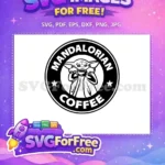 Free Cute Baby Yoda Free Coffee Art Mandalorian Free SVG - Instant Download