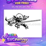 Free Determined Grogu Lightsaber Free Black White Mandalorian Free SVG - Instant Download