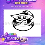 Free Cute Baby Yoda Free Pod Big Eyes The Mandalorian Free SVG - Instant Download
