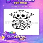 Free Baby Yoda Grogu Free Holding Toy Mandalorian Free SVG - Instant Download