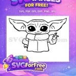 Free Happy Baby Yoda Free Pointing Finger Mandalorian Free SVG - Instant Download