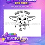 Free Adorable Grogu Free Eating Frog Mandalorian Snack Time Free SVG - Instant Download