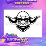 Free Wise Outline Free Ears Baby Yoda Star Wars Free SVG - Instant Download