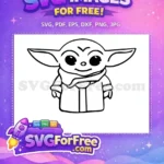 Free Happy Smiling Free Cute Robe The Mandalorian Star Wars Free SVG - Instant Download