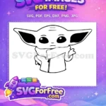 Free Baby Yoda Serious Free Robe Outline Mandalorian Free SVG - Instant Download
