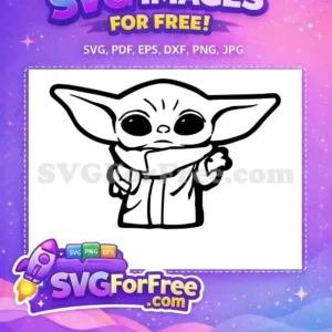 Free Grogu outline SVG, a charming digital design for crafts and personal projects. Download this adorable character now!