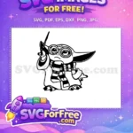 Free Grumpy Baby Yoda Free Glasses Striped Scarf Mandalorian Free SVG - Instant Download
