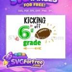 Free Kicking Off Green 6th Grade Free Brown Football School Free SVG - Instant Download