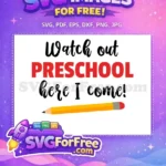 Free Preschool Free Yellow Pencil Back To School Free SVG - Instant Download
