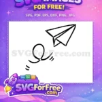 Free Flying Paper Airplane Free Dynamic Swirl Back To School Free SVG - Instant Download